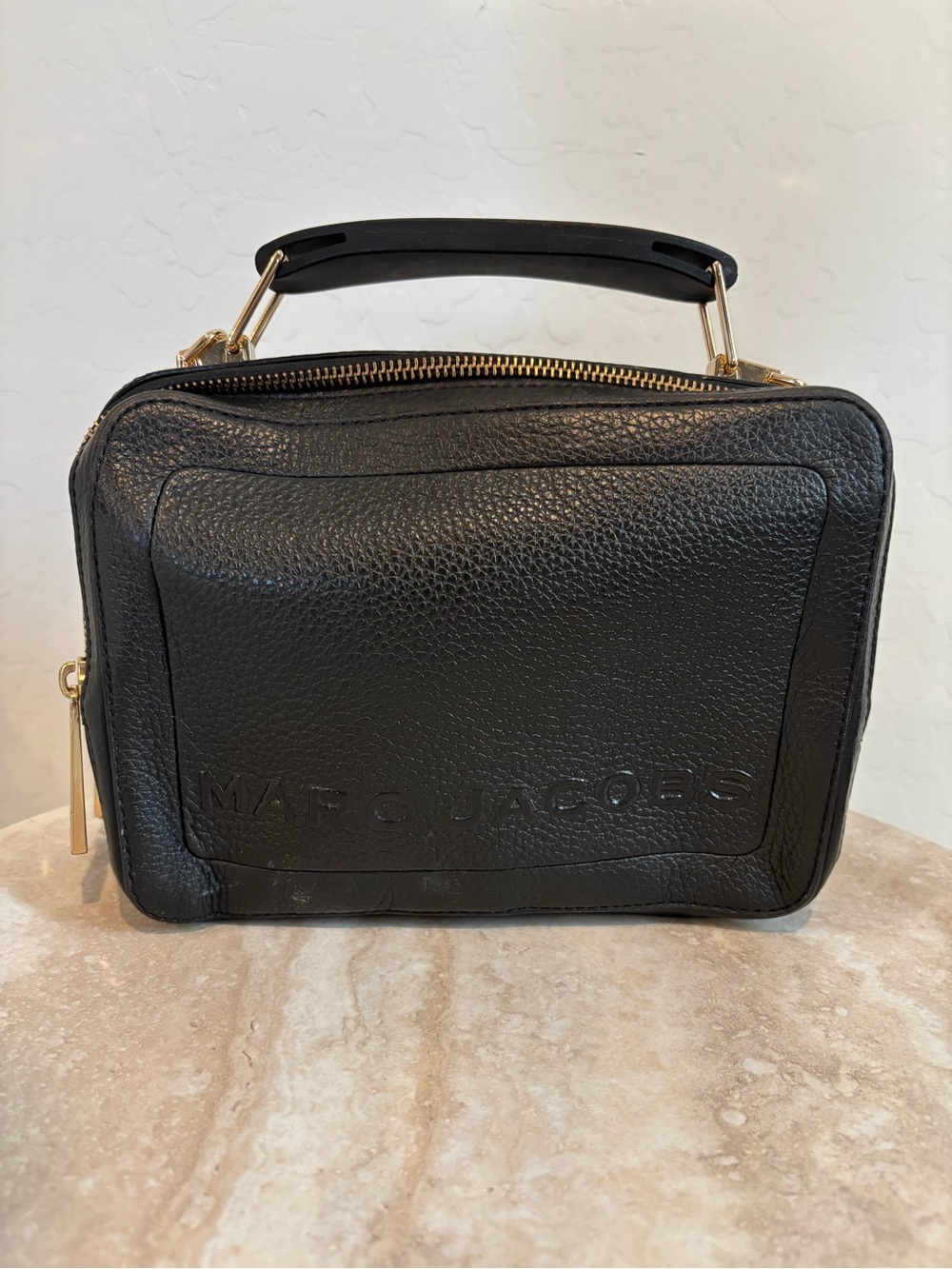 Marc Jacobs Black Pebbled Leather “The Box” Bag